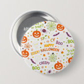Spooky & Fun Pumpkin - Kleurrijk Halloween Patroon Ronde Button 7,6 Cm (Voorkant /achterkant)