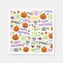 Spooky & Fun Pumpkin - Kleurrijk Halloween Patroon Servet