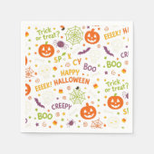 Spooky & Fun Pumpkin - Kleurrijk Halloween Patroon Servet (Voorkant)