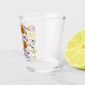 Spooky & Fun Pumpkin - Kleurrijk Halloween Patroon Shot Glas (Rechts)