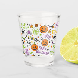 Spooky & Fun Pumpkin - Kleurrijk Halloween Patroon Shot Glas
