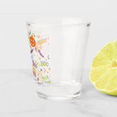 Spooky & Fun Pumpkin - Kleurrijk Halloween Patroon Shot Glas (Rechts)