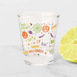 Spooky & Fun Pumpkin - Kleurrijk Halloween Patroon Shot Glas