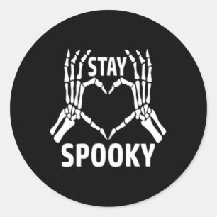 Spooky Fun Skeleton Hands Pocket Heart Halloween C Ronde Sticker