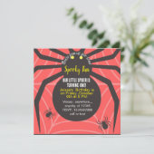 SPOOKY FUN SPIDER VERJAARDAG OP MAAT UITNODIGING (Staand voorkant)
