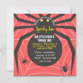 SPOOKY FUN SPIDER VERJAARDAG OP MAAT UITNODIGING (Voorkant)