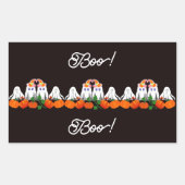 Spooky Funky Ghost Boo Halloween Pumpkin Patch Cof Rechthoekige Sticker (Voorkant)