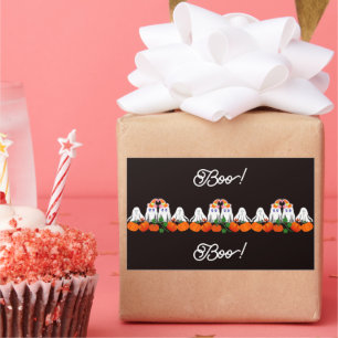 Spooky Funky Ghost Boo Halloween Pumpkin Patch Cof Rechthoekige Sticker