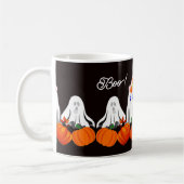 Spooky Funky Ghost Boo Halloween Pumpkin Patch Koffiemok (Links)