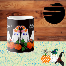 Spooky Funky Ghost Boo Halloween Pumpkin Patch Koffiemok