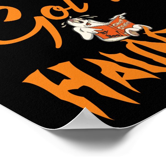 Spooky Funky Quote Halloween Ghost Party Poster (Hoek)