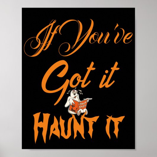 Spooky Funky Quote Halloween Ghost Party Poster (Voorkant)