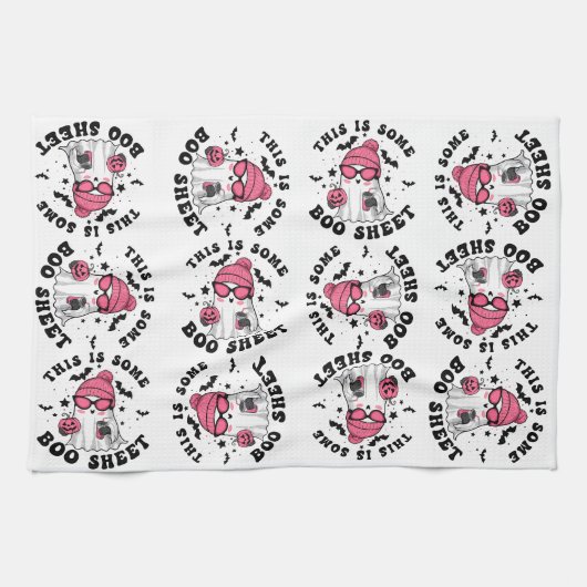 Spooky Funny Halloween Decor Ghost Theedoek (Horizontaal)