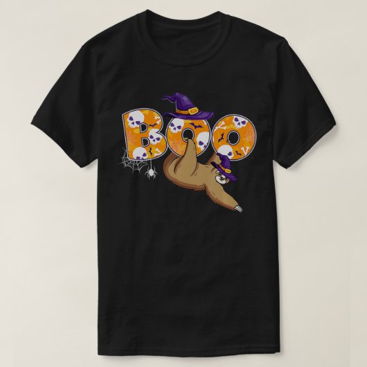 Spooky Funny Halloween Sloth Boo T-shirt (Design voorkant)