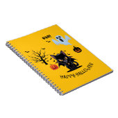 Spooky Funny Vampire Cat Happy Halloween Notitieboek (Rechterzijde)
