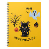 Spooky Funny Vampire Cat Happy Halloween Notitieboek (Voorkant)
