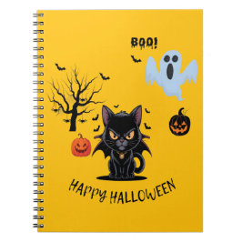 Spooky Funny Vampire Cat Happy Halloween Notitieboek