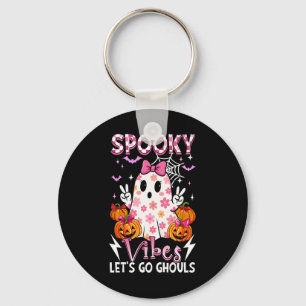 Spooky Funny Vibes Halloween Ghouls Schattige Boo Sleutelhanger