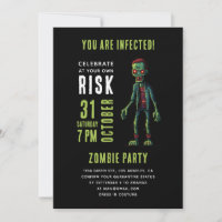 Spooky Funny Zombie Halloween Party | Black Grunge