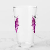 Spooky Furry Vibrant Pink Bat Wings Spread Glas (Links)