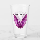 Spooky Furry Vibrant Pink Bat Wings Spread Glas (Voorkant)