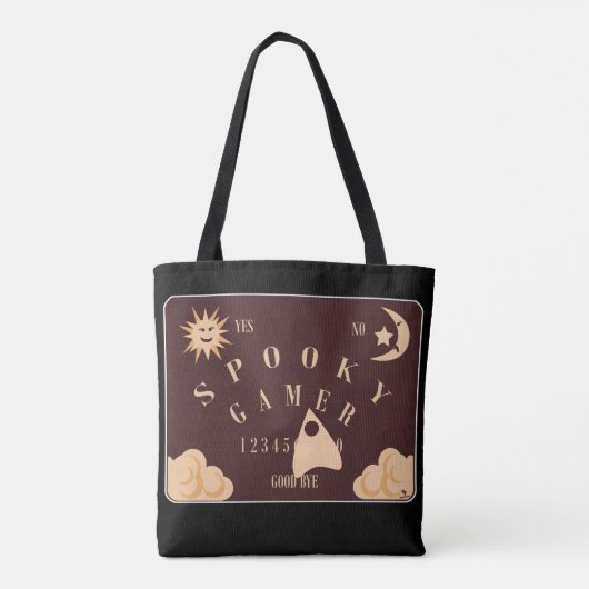 Spooky Gamer Fun Boardgame Illustratie Tote Bag (Achterkant)