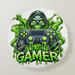 Spooky Gaming – Halloween Gamer Ghost Controller  Rond Kussen