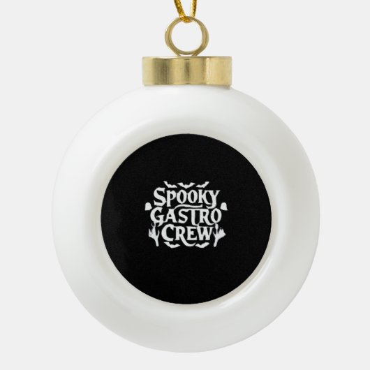 Spooky Gastro Crew Gastro Nurse Halloween Classic Keramische Bal Ornament (Voorkant)