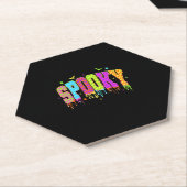 Spooky geblokte Halloween Kartonnen Onderzetters (Schuin)