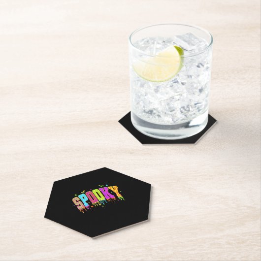 Spooky geblokte Halloween Kartonnen Onderzetters (Insitu)