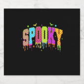 Spooky geblokte Halloween Sparkling Wijnetiket (Enkel label)