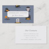 Spooky Gedetailleerd kleurig halloween patroon Visitekaartje (Voorkant / Achterkant)