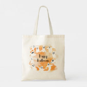 Spooky geest Halloween partij oranje waterverf Tote Bag (Achterkant)