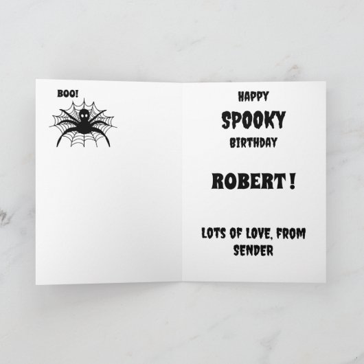 Spooky geest retro halloween Verjaardag Kaart (Binnen)