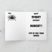 Spooky geest retro zwart halloween Verjaardag Kaart (Binnen)