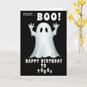 Spooky geest retro zwart halloween Verjaardag Kaart (Gele Bloem)