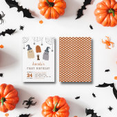 Spooky geesten en spinnen eerste verjaardag Invi Kaart