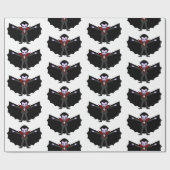 Spooky Gekke grappige Cartoon Dracula Vampire Cadeaupapier (Vlak)