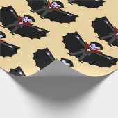 Spooky Gekke grappige Cartoon Dracula Vampire Cadeaupapier (Hoek)