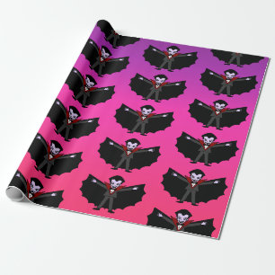 Spooky Gekke grappige Cartoon Dracula Vampire Cadeaupapier