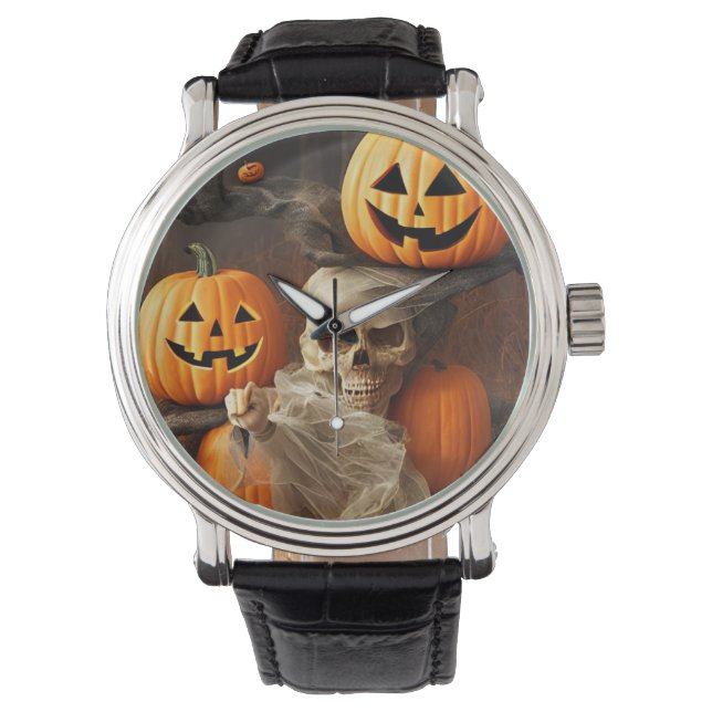 Spooky Gekke Halloween Watch for Man Horloge (Voorkant)