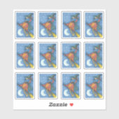 SPOOKY GEKKE PINK FLAMINGO WITCH OVER HALLOWEEN RI STICKER (Vel)