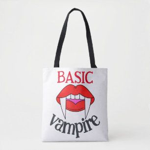Spooky Gelukkig Halloween feest Basic vampier tand Tote Bag