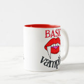 Spooky Gelukkig Halloween feest Basic vampier tand Tweekleurige Koffiemok (Voorkant rechts)