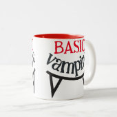 Spooky Gelukkig Halloween feest Basic vampier tand Tweekleurige Koffiemok (Voorkant rechts)