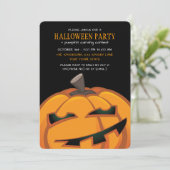 Spooky gesneden pompoen Halloween Party Uitnodigin Kaart (Staand voorkant)
