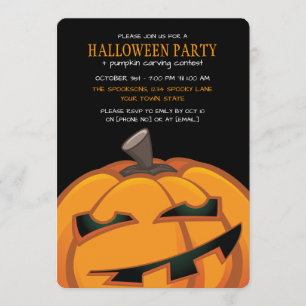 Spooky gesneden pompoen Halloween Party Uitnodigin Kaart