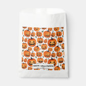 Spooky gesneden pompoenen en herfstbladeren Hallow Bedankzakje (Voorkant)