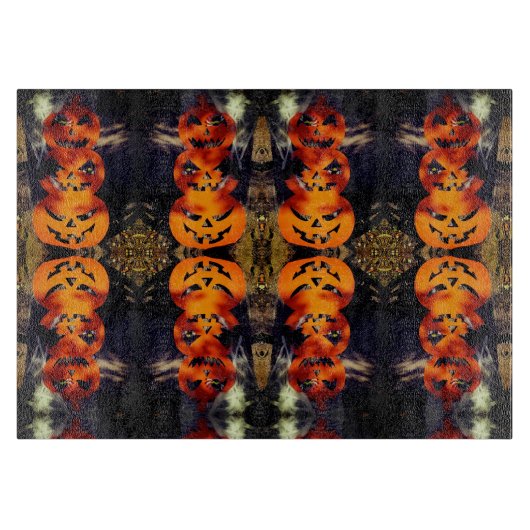 Spooky gestapelde Jack-O-Lanterns snijplank (Voorkant)