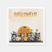 Spooky gestreepte Halloween Ghost Kittens Volle Ma Servet (Voorkant)